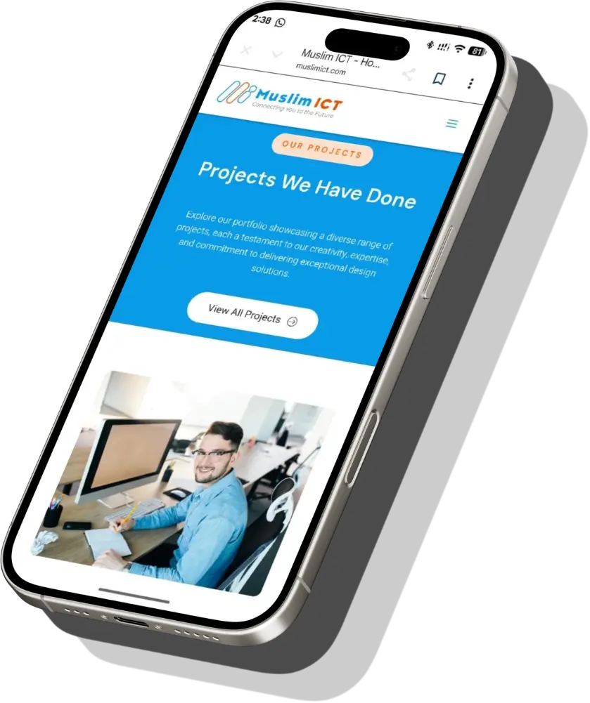 website mockup image in mobile