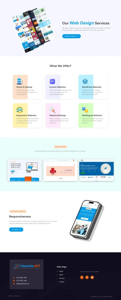 website page overview
